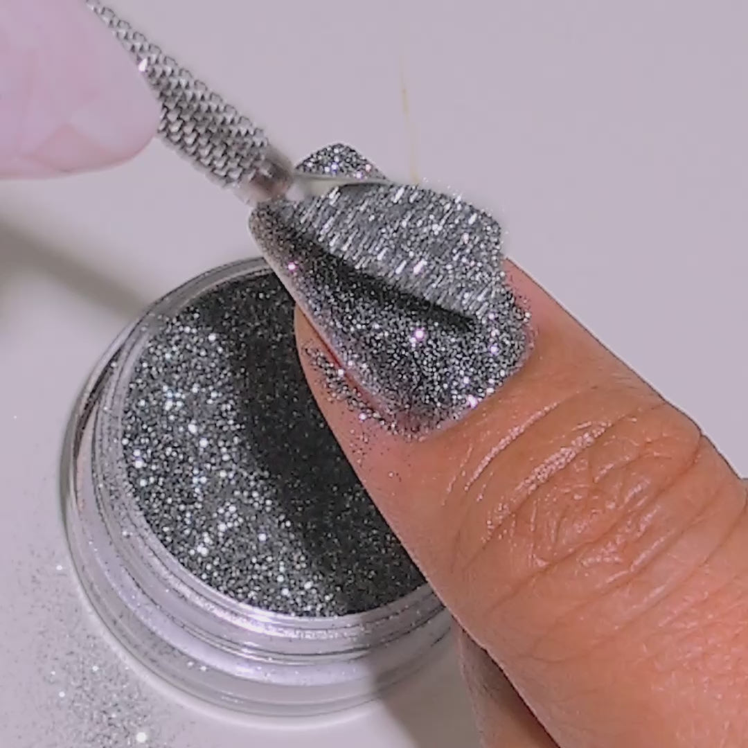 Gothic Glisten glitter applied to nails