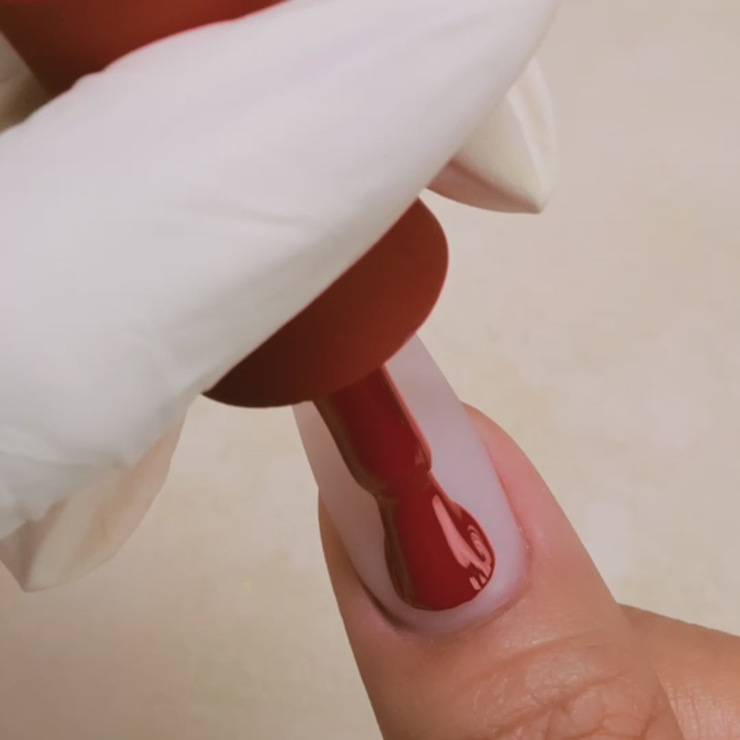 Kiara Sky Gel Pro Hanging By A Red HFG122 Gel Polish swatch