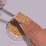 Lemon Twist glitter applied to nails
