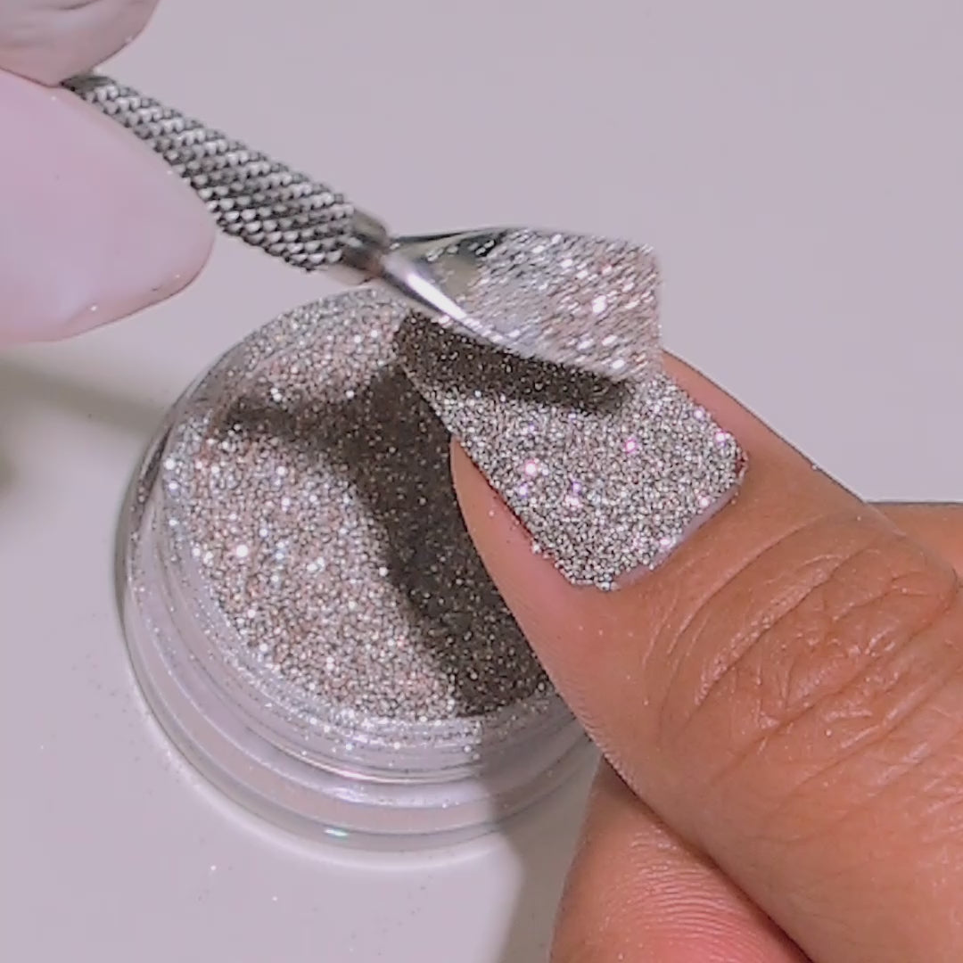 Fool's Gold glitter applied to nails