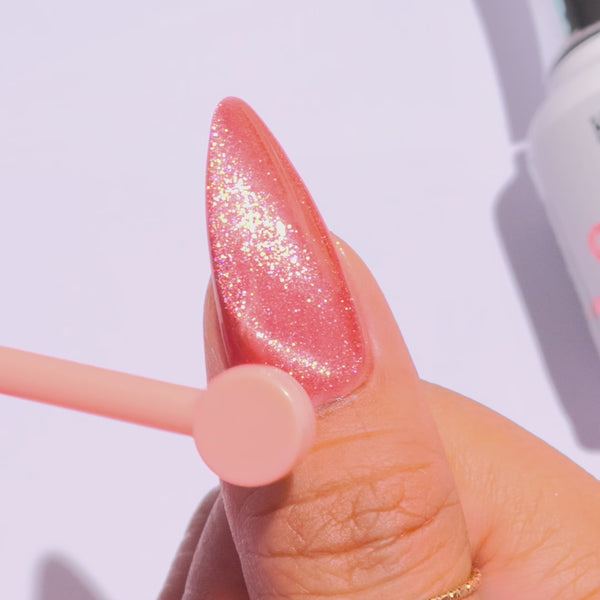 Kiara Sky MagneticFx Peachspark Gel Polish using magnet