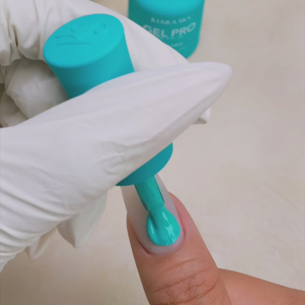Kiara Sky Gel Pro HFG076 In My Teals applied to nail
