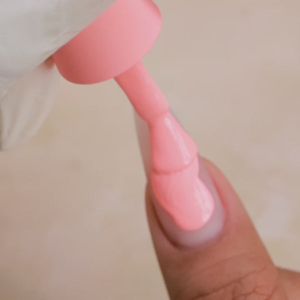 Kiara Sky Gel Pro Peach Soufflé HFG028 Gel Polish applied to nail