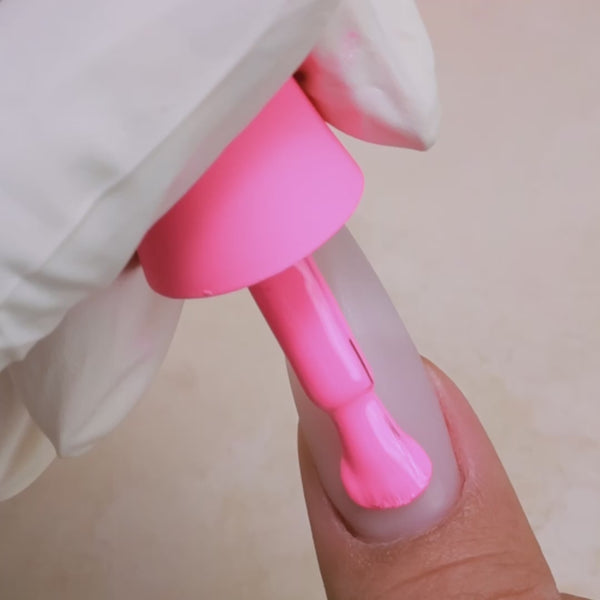 Kiara Sky Gel Pro HFG064 Girly Pop applied to nail