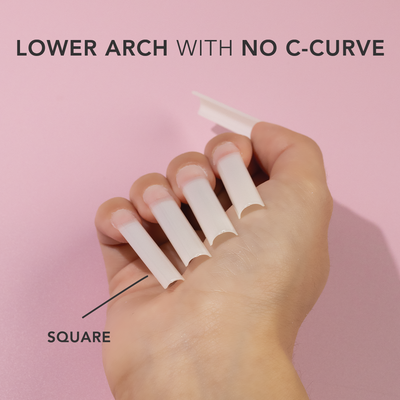 Non C-Curve Nail Tips XXL - Square Natural
