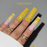 Kiara Sky DiamondFx Gold Touch Gel Polish on nails