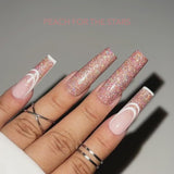 Kiara Sky DiamondFx Peach For the Stars on nails
