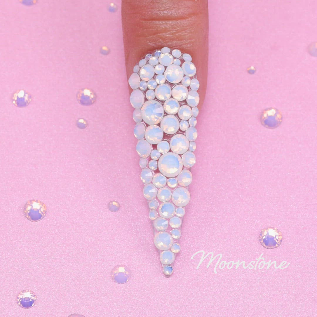 Kiara Sky Rhinestones Moonstone on nail