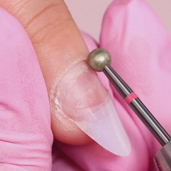Kiara Sky Cuticle Ball Drill Bit in use
