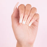 A Lil' Foxy cover acrylic powder applied to nail extensions