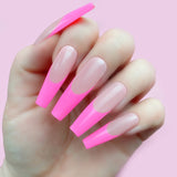 Pinkaso gel art applied to nail extensions