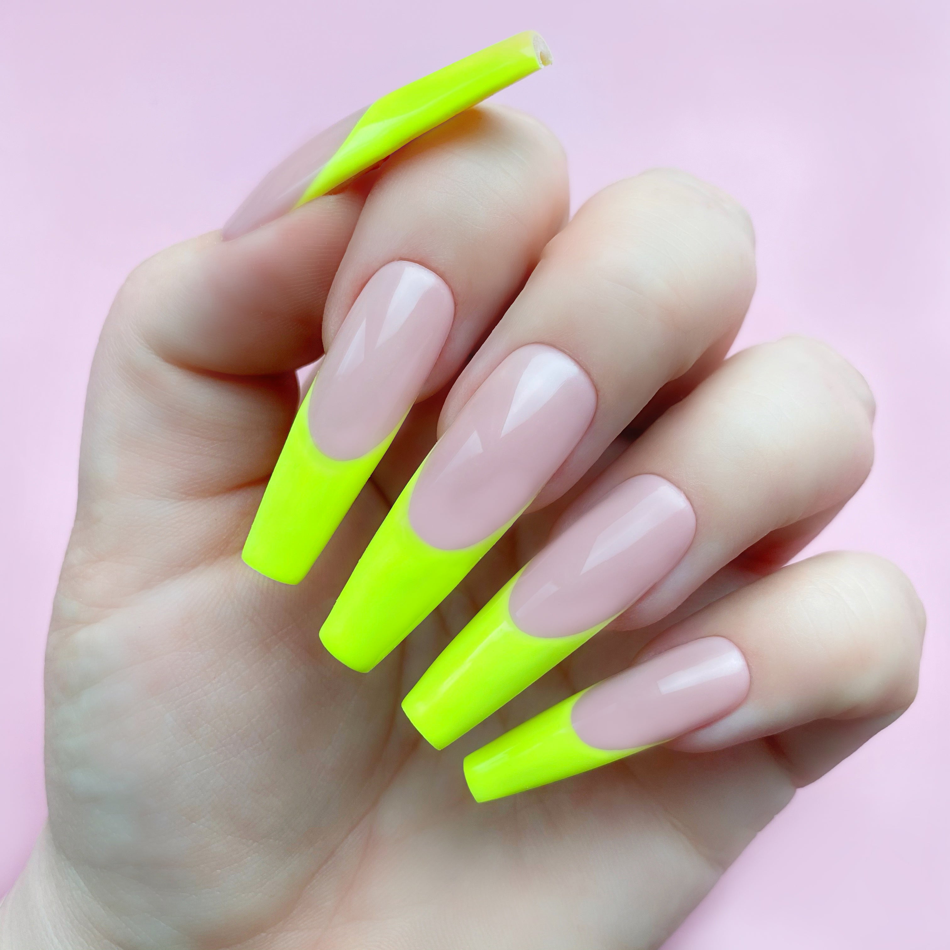 Self Portrait gel art applied to nail extensions