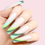 The Minta Lisa gel art applied to nail extensions with custom nails