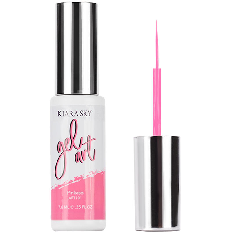 Pinkaso gel art bottle and upside lid with applicator