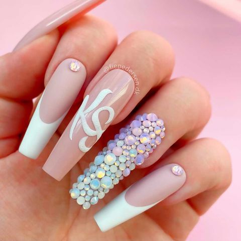 Kiara Sky Rhinstones Pink Paradise on nails