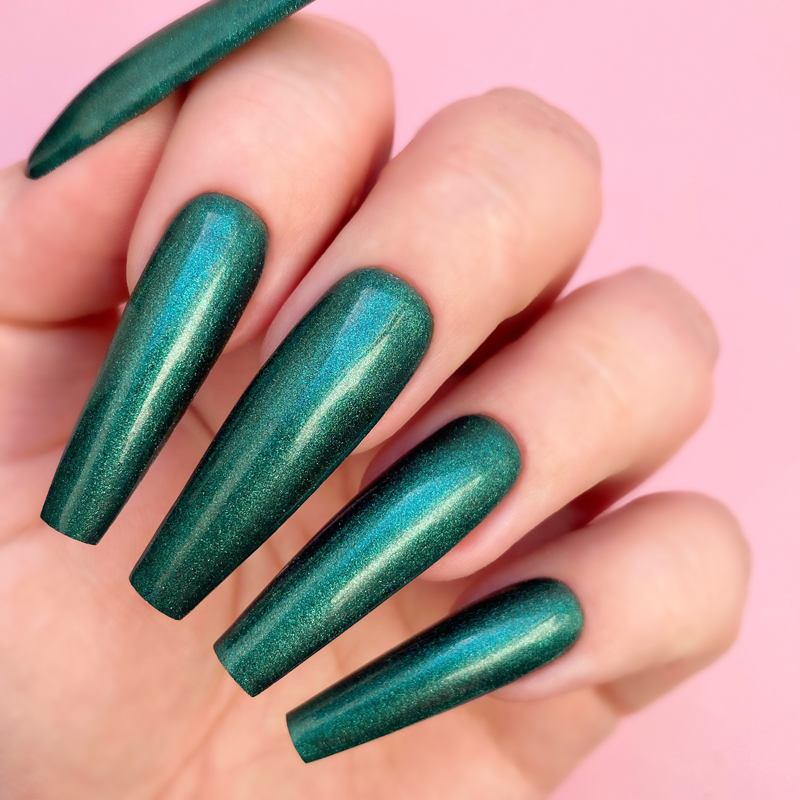 Now and zen | Kiara Sky Nails | Green Shimmer Acrylic Dip Powder