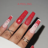 Kiara Sky A-Peel-ing Diamondfx acrylic powder applied to nails