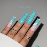 Kiara Sky DiamondFx You Blue It dip powder on nails