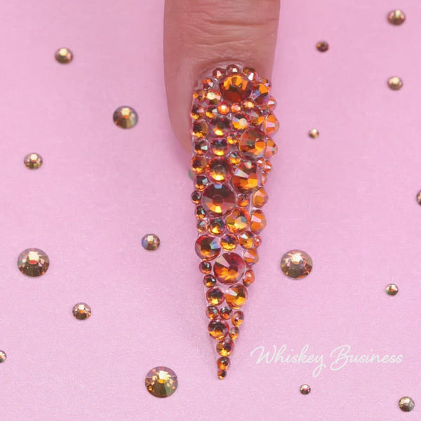 Kiara Sky Rhinestones Whiskey Business on nail