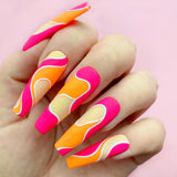 Inner Artist gel art aplied to nail extensions with swirly design