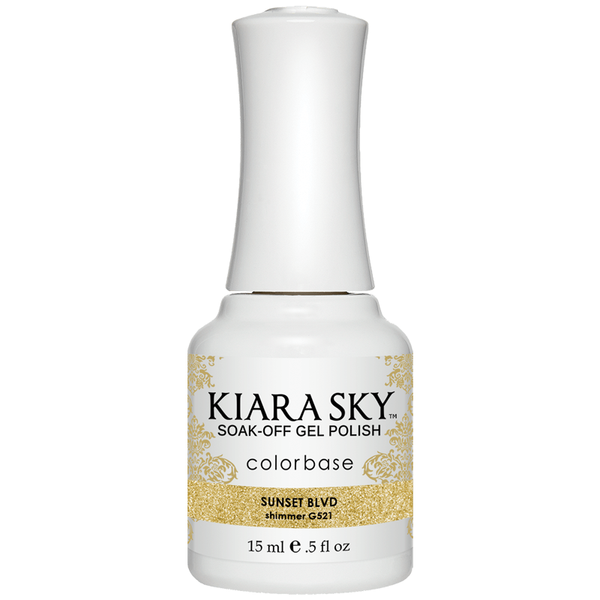 Sunset Blvd | Gold Glitter Gel Nail Polish | Kiara Sky